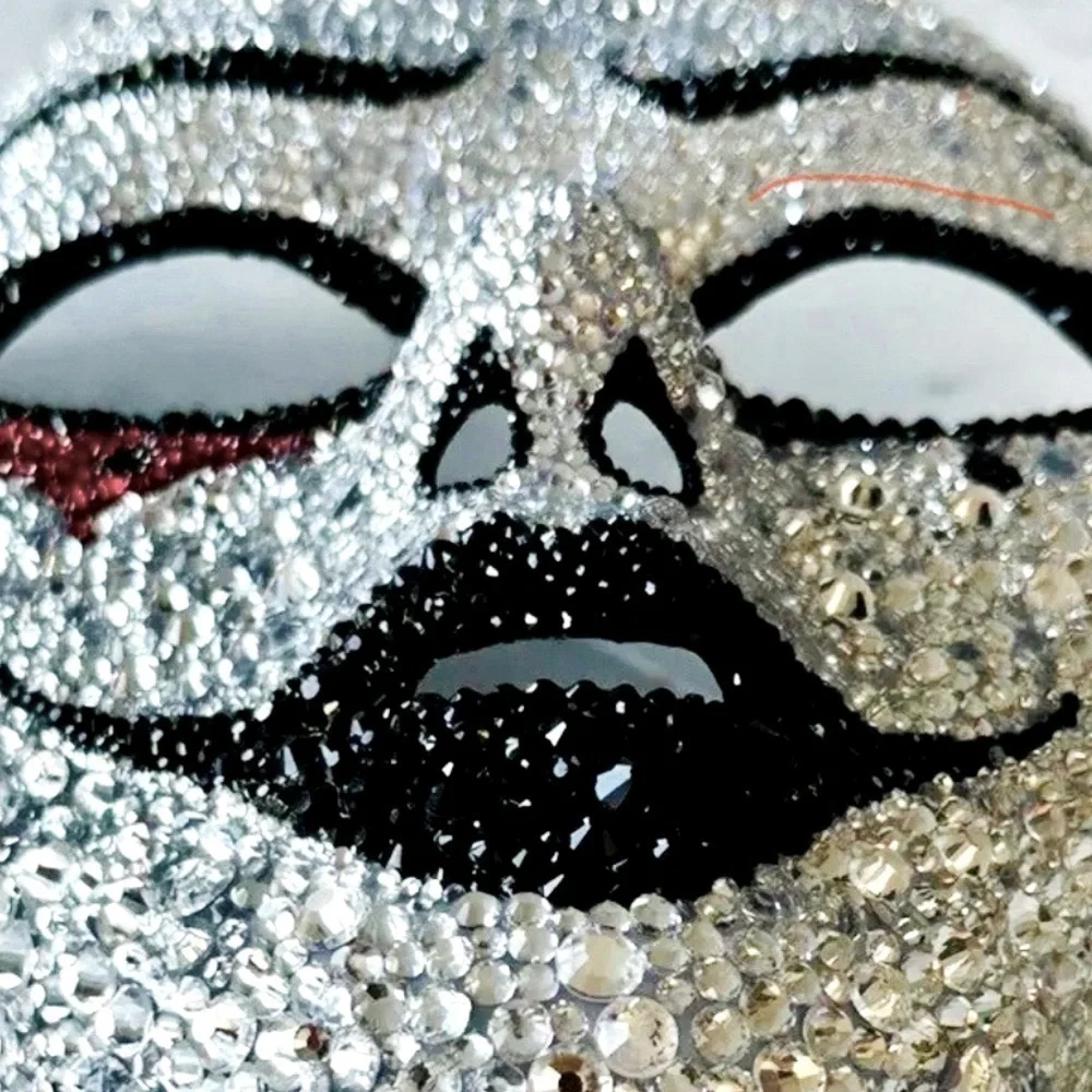 🆑Rhinestone Bedazzled Masquerade Bling Face Mask For Halloween,Mardi Grass &More